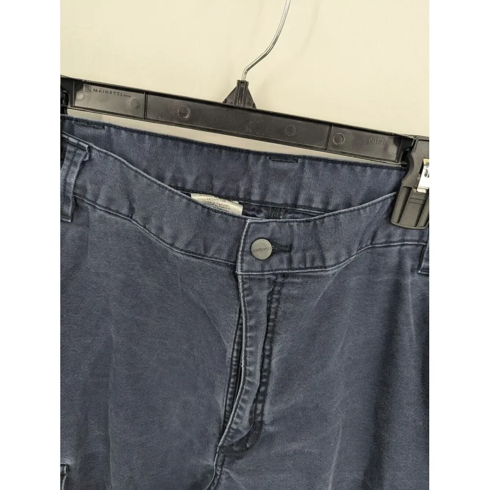 Carhartt FR Flame Resistant CAT 2 Pants 40x29 Navy Blue Canvas Workwear Pockets